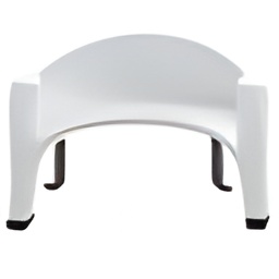 generated: a white plastic bench with a high arched back #6